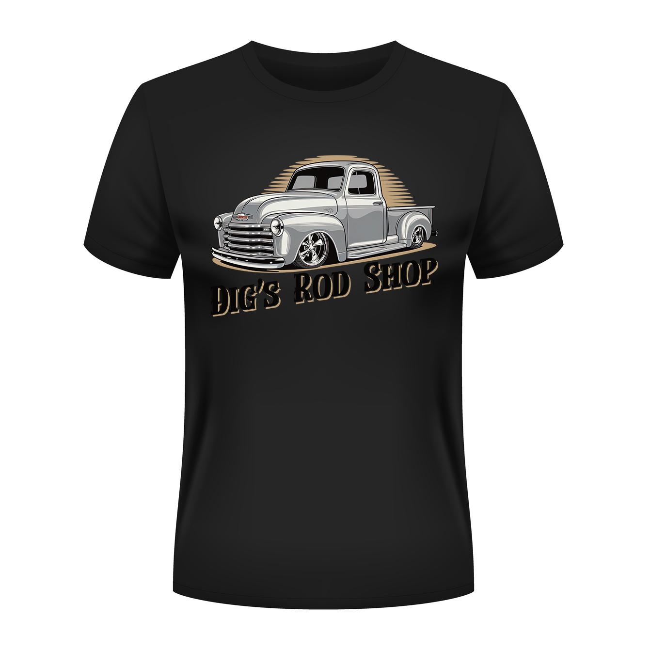 Digs Rod Shop T-Shirt Silver 3100